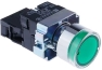 Pushbutton B2, LED ill. 240VAC, 1NO 10A 250VAC, IP40, green